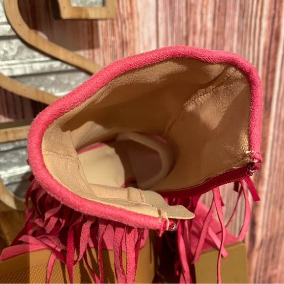 Fuschia Fringe Ankle Bootie - Picture 9 of 15
